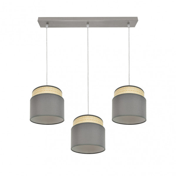 Regleta Kandy 3xe27 Natural/gris Regx68x19 Cm