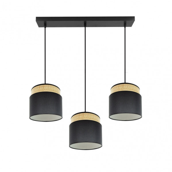 Regleta Kandy 3xe27 Natural/negro Regx68x19 Cm