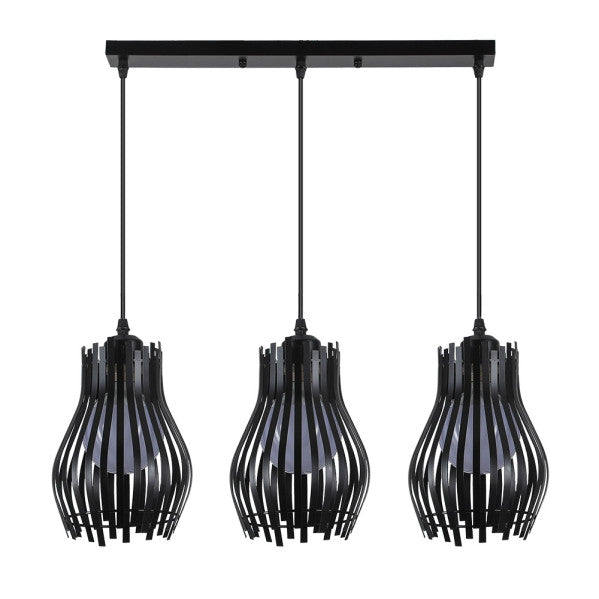 Regleta Ragusa Negra 3xe27 Regx64x16cm