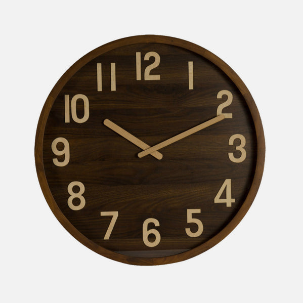 Reloj De Pared Borgoña Madera Oscura 60x60x5cm Movimiento Continuo