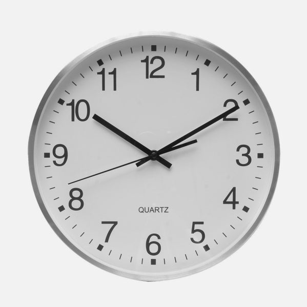 Reloj De Pared Team Aluminio-blanco 30d Movimiento Continuo