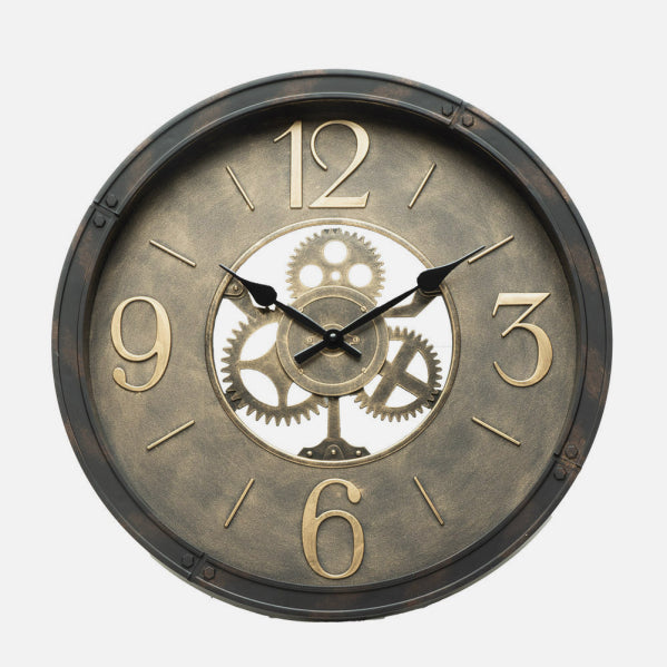 Reloj De Pared Torrox Cuero 50x50x5 Cm Movimiento Continuo