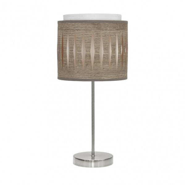 Sobremesa Alexandra 1xe14 Niquel/madera Gris 42x17x17 Cm