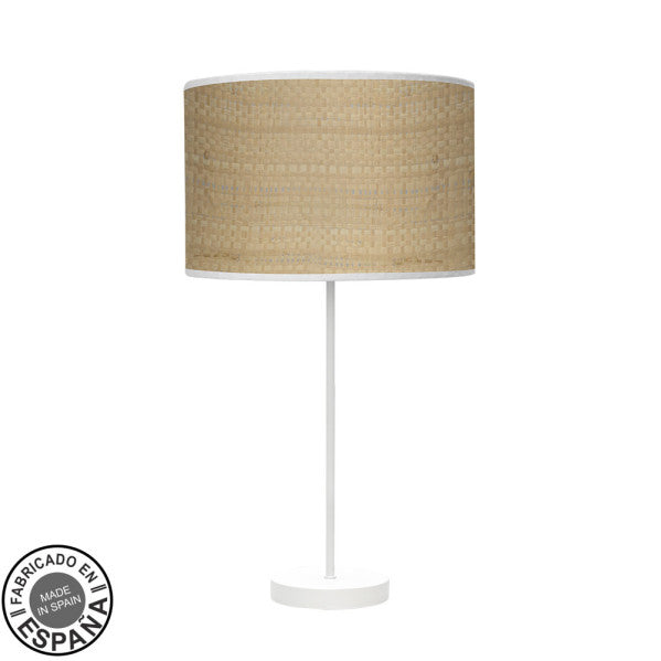 Sobremesa Alto Moda 1xe27 Blanco/cañizo Claro 63x30x30 Cm
