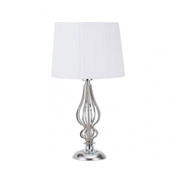 Sobremesa Cebrano 1xe27 Cromo C/pant Blanca 30x30x55 Cm