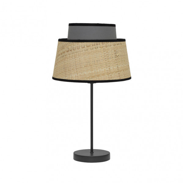 Sobremesa Jia 1xe14 Natural/gris 40x20x20 Cm