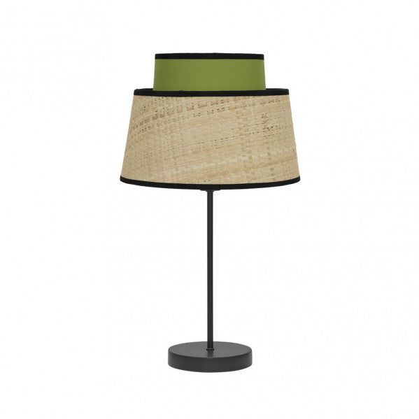 Sobremesa Jia 1xe14 Natural/verde 40x20x20 Cm