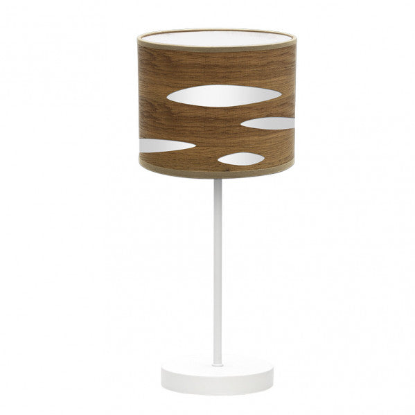 Sobremesa Odra 1xe14 Blanco/madera Oscura 42x17x17 Cm