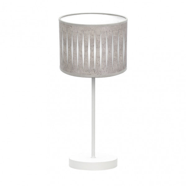 Sobremesa Piron 1xe14 Blanco/cemento Gris 42x17x17 Cm