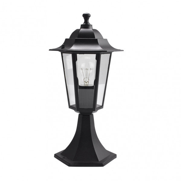 Sobremuro Exterior Aluminio Auriga 1xe27 Negro 38x19x19 Cm Ip44