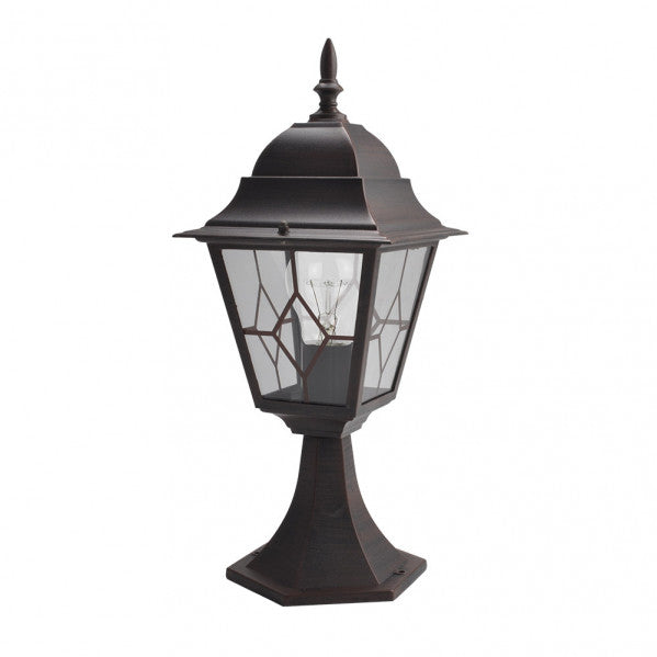 Sobremuro Exterior Aluminio Bootes 1xe27 Marron 44x18,5x18,5 Cm Ip44