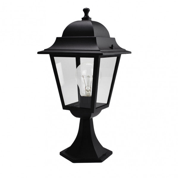 Sobremuro Exterior Aluminio Spica 1xe27 Negro Ip44 46x21,5x21,5 Cm