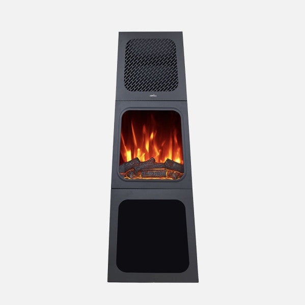 Termoventilador Ceramico Ptc Cornelius 1800w Negro 2pot Efecto Llama Indp.termostato,protecc.119x45x35cm