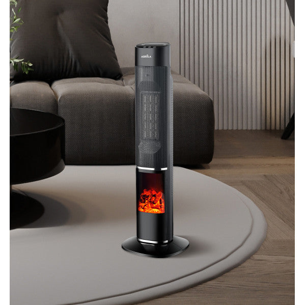 Termoventilador Vert.ceramico Melodia 2000w Negro C/remoto 2potencias3funciones Term.oscilante,antivuelco 78,3x24,6x24,5