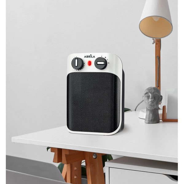 Termoventilador Ceramico Libia 1800w Blanco/negro 2potencias 3funciones Antivu.segur.luz Ind.26,5x19,5x13,2 Cm