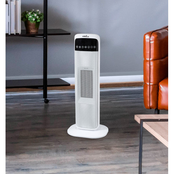 Termoventilador Ceramico Vertical Guadalupe 2000w Blanco/negro 2potencias oscilante Antivuelco C/remoto 62x21x15cm