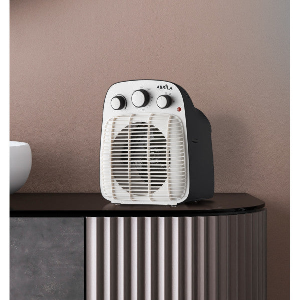 Termoventilador Elect.lesoto 2000w Blanco/negro 2pot.3fun. Temporizador Prot. Sob. Calent. Antivuelco 27x23x15,5 Cm