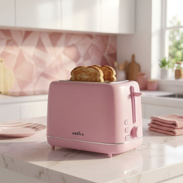 Tostador Pan Coffee 930w Rosa 7niv.tostado Descongelacion Apagado Autom.2rebanadas 2ranuras Recogemigas 19,5x29x18cm