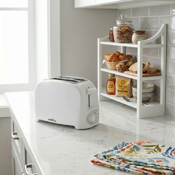 Tostador Pan Carrion 750w Blanco 7niv.tostado Apag.autom.2ranuras Descongelacion.recalentar.17x26x15 cm
