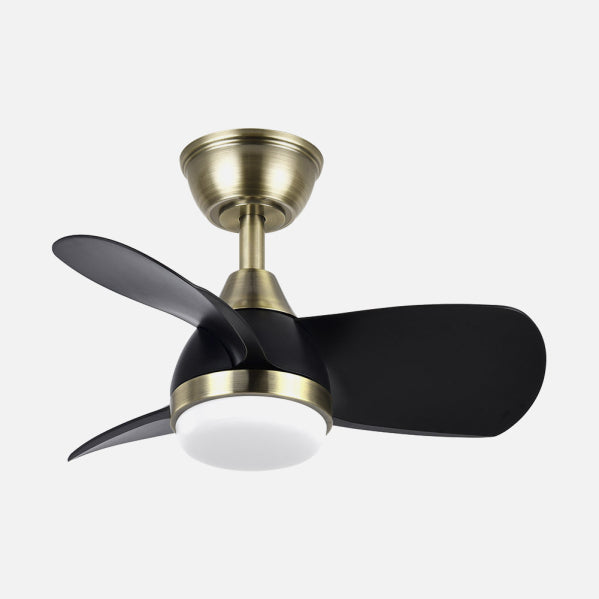 Ventilador Dc 24w Pirdo Cuero/negro 3 Aspas 60d 2400lm 6 Velocidades 3000-4500-6000k C/remoto, Memoria Y Temporizador