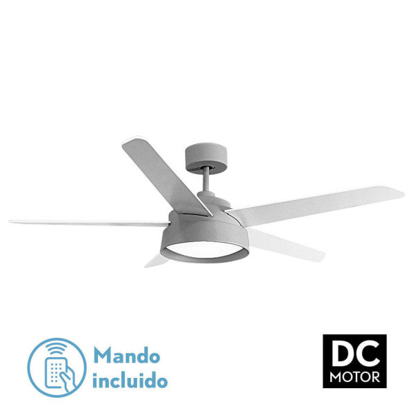 Ventilador 25w Dc Gris Lebeche 5 Aspas Rev. Blanca/haya 6 Vel. 3000-4000-6000k 132d Remoto,memoria Y Temporizador