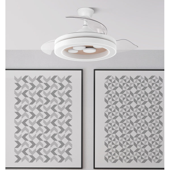 Ventilador Dc Cupido 55w Blanco/haya 3asp.107d 4960l 3000-4500-6500k Reg.intensidad+remoto+memoria+temporizador