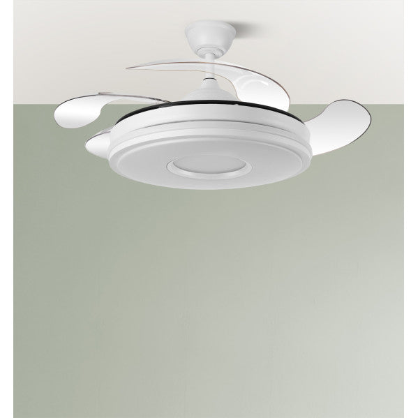 Ventilador Dc Dani 59w 6980lm Blanco 4aspas 6velocidades 106d 3000-4200-6500k Remoto+Reg.Intensidad+memoria+temporizador 24