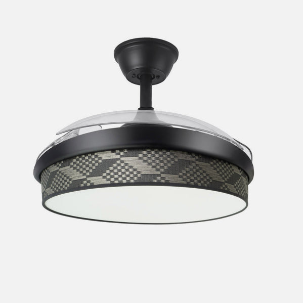 Ventilador Dc Moda 72w Negro/tetris Gris 108d 3aspas 7200lm 3000-4000-6000k Remoto+ Memoria+ Temporizador