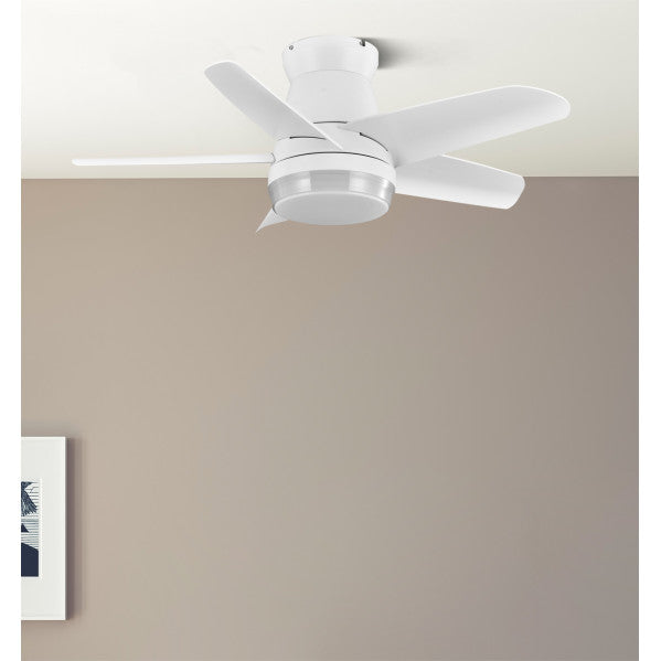 Ventilador Dc Neutron 24w 2400lm Blanc 5 Aspas 91d 3000k,4500k,6000k, Remoto+temporizador+memoria