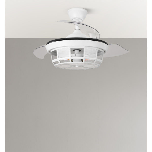 Ventilador Dc Tornado Mini Blanco 3xe27 91d 3aspas Desplegables 6velocidades C/remoto Y Temporizador