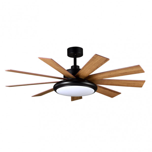 Ventilador DC Pireo 36w Negro 9 Aspas Roble/haya 6 Vel 3000k, 4500k, 6000k 3800lm 132d C/Remoto, Memoria Y Temporizador