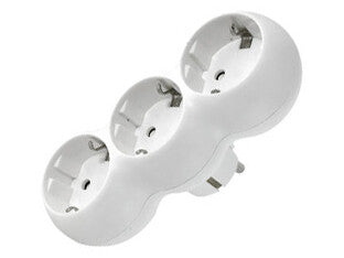 36.049/3 MULTICONECTOR REDONDEADO 3 TOMAS BLANCO