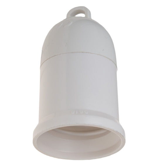 6618 BL PORTALAMPARAS LISO DE RESINA E27 BLANCO SO