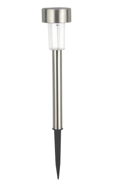 Estaca Solar Luz Fría Acero Inox + Difusor PVC 33,5cm Galix