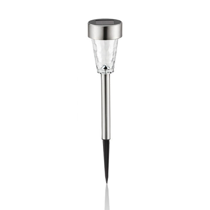 Pack 5 Estacas Solares Luz Fría Inox + Difusor Vidrio 37cm Galix