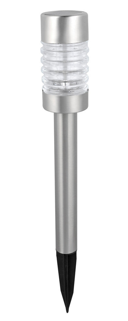 Estaca Solar 2 en 1 Inox + Difusor Vidrio 57cm Luz Fría Galix