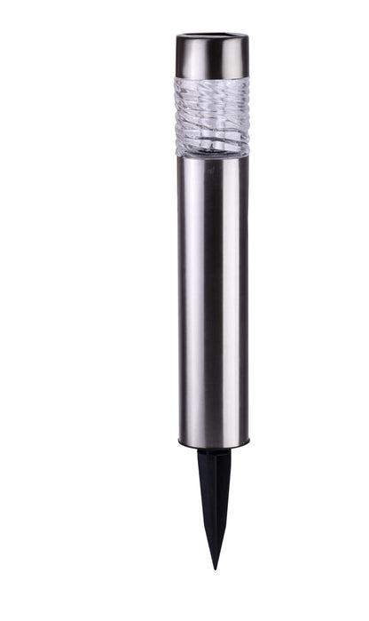 Baliza Solar Luz Fría Inox + Difusor Vidrio 57cm Galix