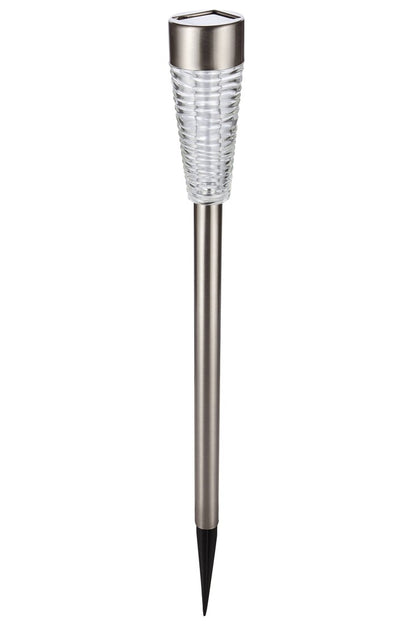 Baliza Solar Luz Fría Inox + Difusor Vidrio 79cm Galix