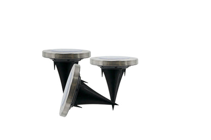 Pack 3 Focos Solares Empotrables de Suelo Inox Luz Fría Galix