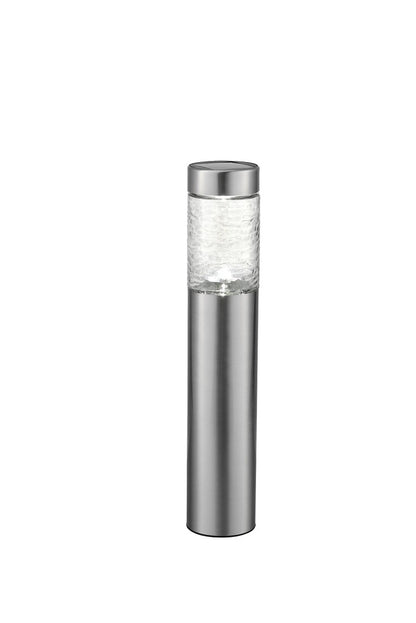 Baliza Solar Luz Fría Inox + Difusor Vidrio 72cm Galix