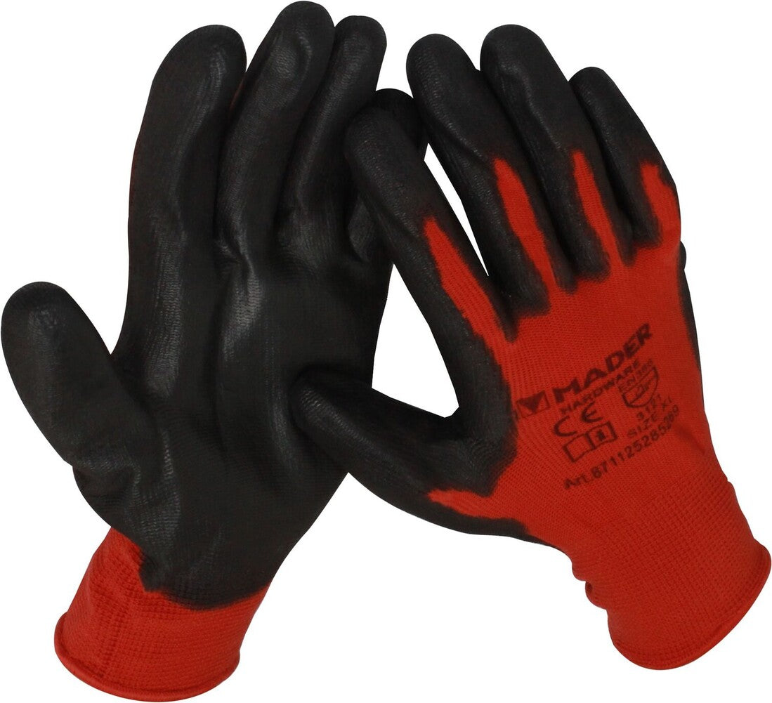 96422 GUANTES PROTECCION POLIURETANO ROJO TALLA XL
