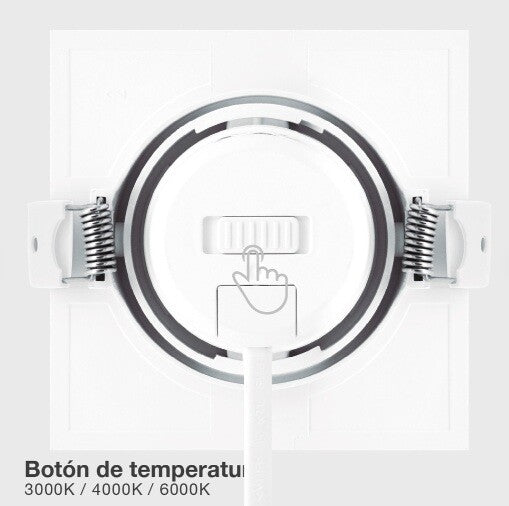 200400020 ARO LED EMPOTRABLE CUADRADO BLANCO GONDE 7W 3000-4000-6500K GSC