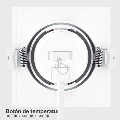 200400020 ARO LED EMPOTRABLE CUADRADO BLANCO GONDE 7W 3000-4000-6500K GSC