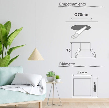 200400020 ARO LED EMPOTRABLE CUADRADO BLANCO GONDE 7W 3000-4000-6500K GSC