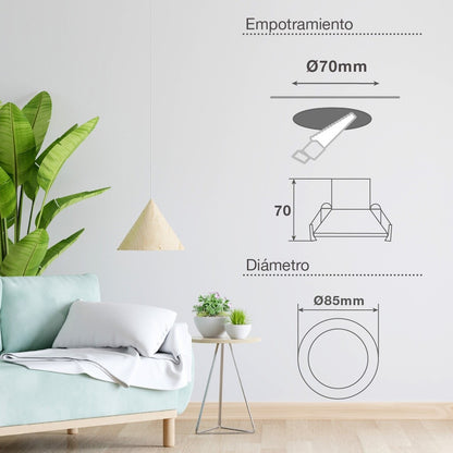 200400018 ARO LED REDONDO EMPOTRABLE BLANCO 7W 3000-4000-6500K GONDE GSC