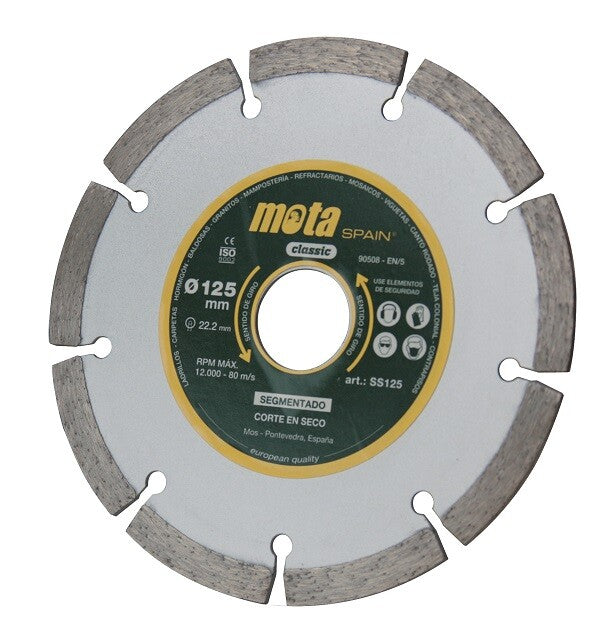 SS230 DISCO DIAMANTADO SEGMENTADO CORTE SECO LASER 230mm MOTA