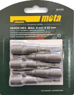 BVH08 5u VASO HEXAGONAL MAGNETICO VARILLA 65mm 8mm MOTA