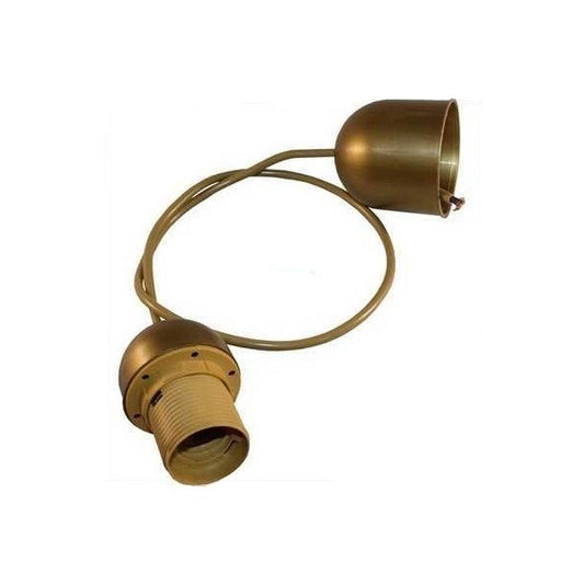 H038085 ENFILAJE DORADO CON CABLE Y FLORON E27 KOALA