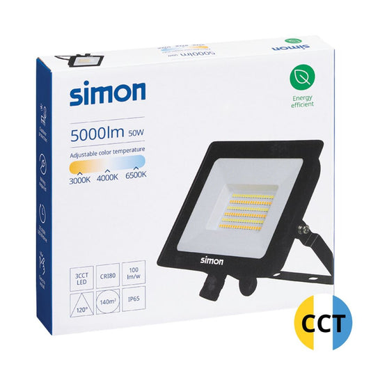 IL426109 PROYECTOR LED NEGRO 50W CCT 5000Lm IP65 SIMON