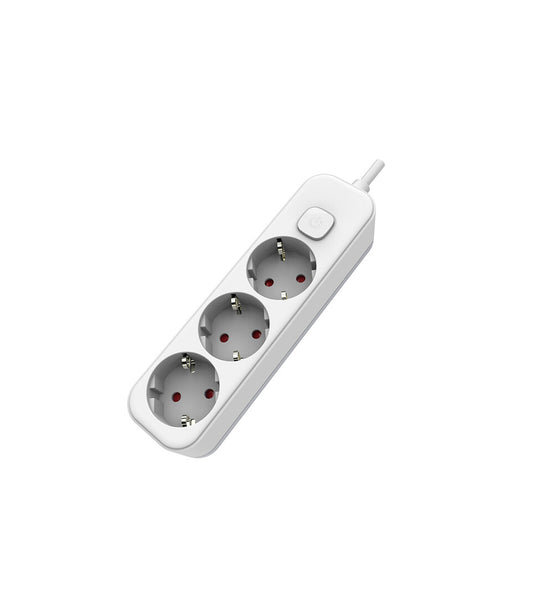 1001711 MULTIPLE BASE 3T W/INT C/CABLE 1.5m WHITE EB